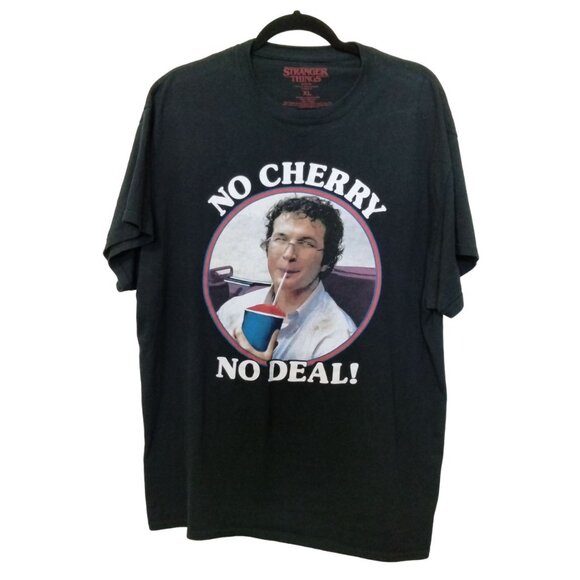 Stranger Things Mens No Cherry No Deal Graphic Black T-Shirt XL - Picture 2 of 6